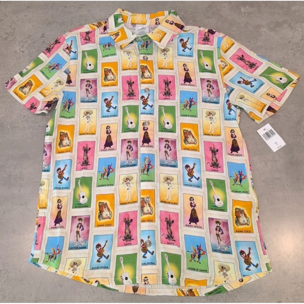 Rare Disney Coco Kid's Button-Up Shirt Size 9/10 NWT